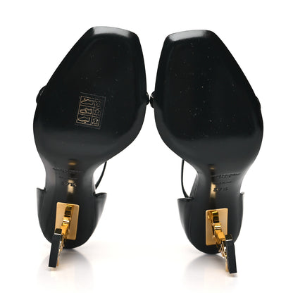 Saint Laurent Patent Calfskin Opyum 85 Sandals 37.5 Black Gold 5 of 9