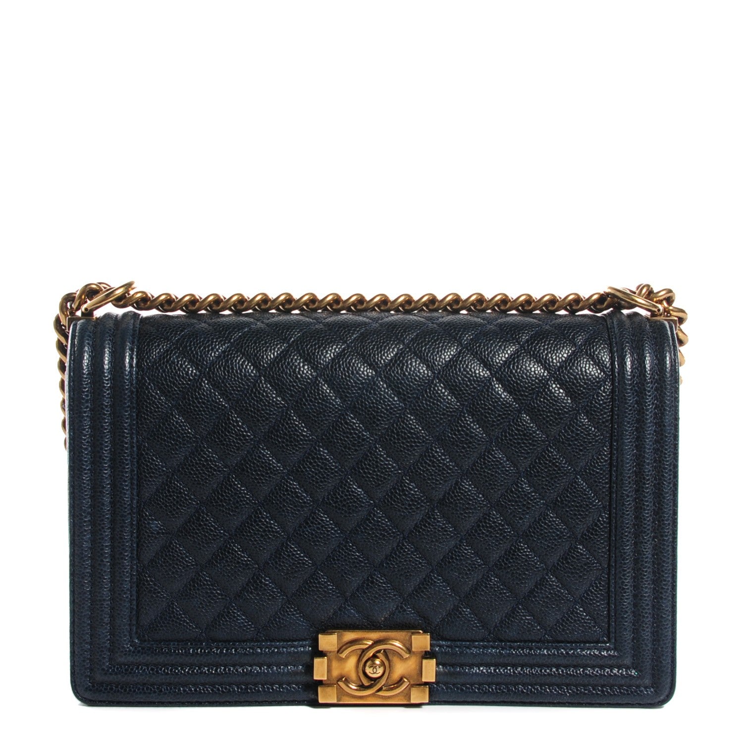 Chanel Pearly Caviar Quilted New Medium Boy Flap Navy 1 of 8