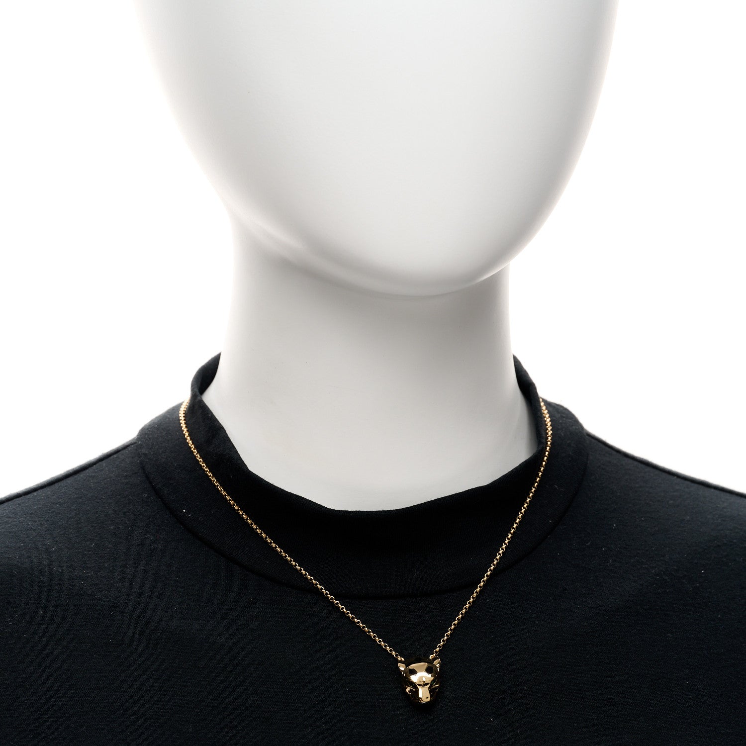 Cartier 18K Yellow Gold Tsavorite Onyx Panthere De Cartier Pendant Necklace 2 of 5