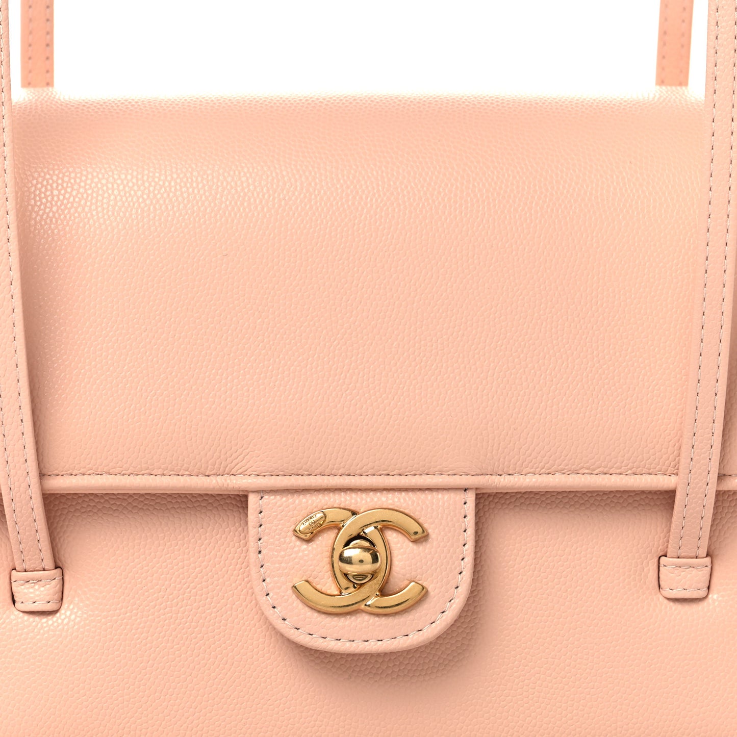 Shiny Caviar Preppy Coco Small Flap Light Pink