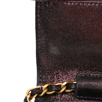 Chanel Iridescent Calfskin Quilted Tartan Button Wallet on Chain WOC 13 of 17