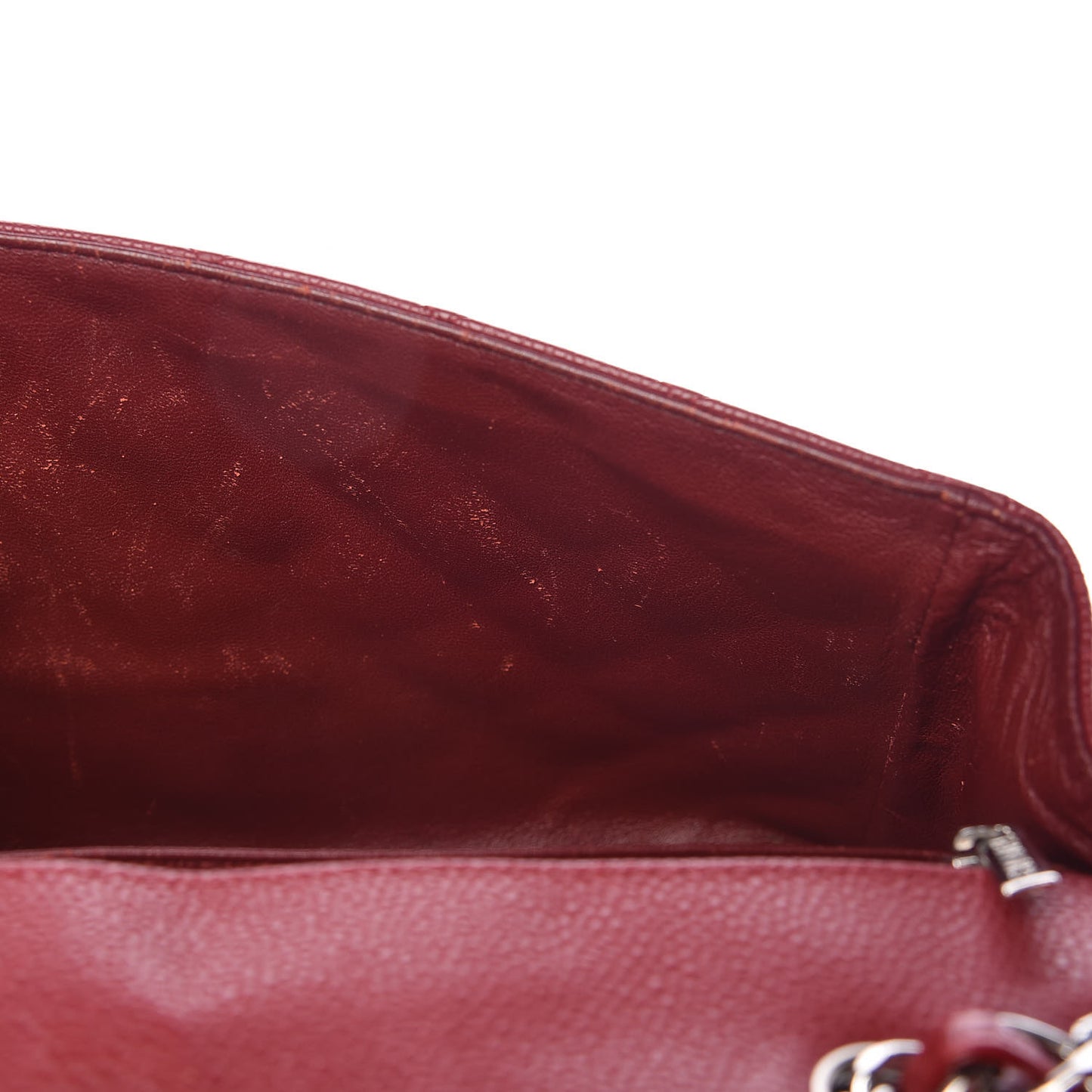 Caviar Quilted Jumbo Single Flap Red