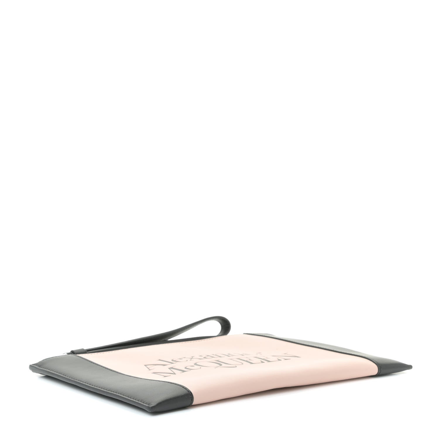 Alexander McQueen Calfskin Zipped Logo Wristlet Pink Black 4 of 12