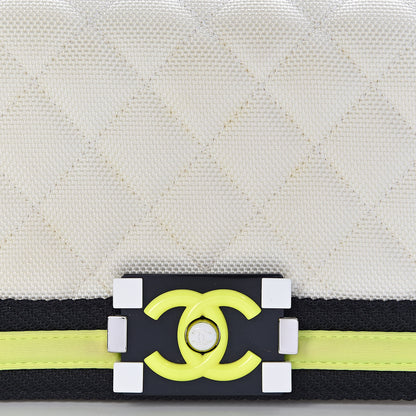 Chanel Canvas Quilted Small Fluo Boy Flap White Black Yellow 12 of 12