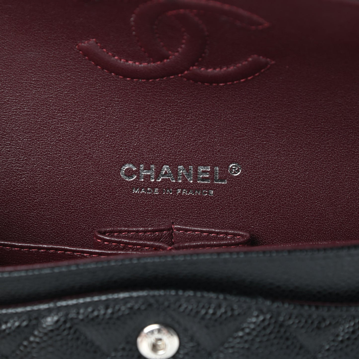 Caviar Quilted Small Double Flap Black