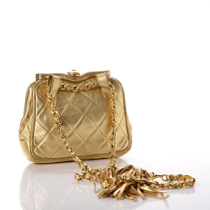 Chanel Metallic Lambskin Framed Waist Chain Belt Bag Gold 3 of 11