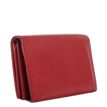 Prada Saffiano Metal Wallet Rubino 3 of 9