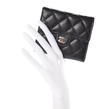 Chanel Caviar Quilted Compact Flap Wallet Black 2 of 9