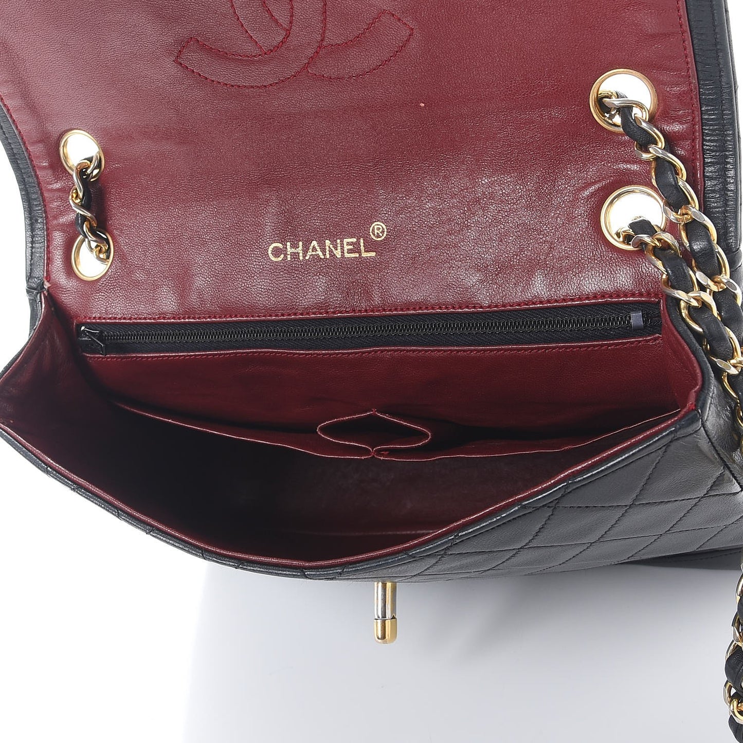 Lambskin Quilted Medium Single Flap Black