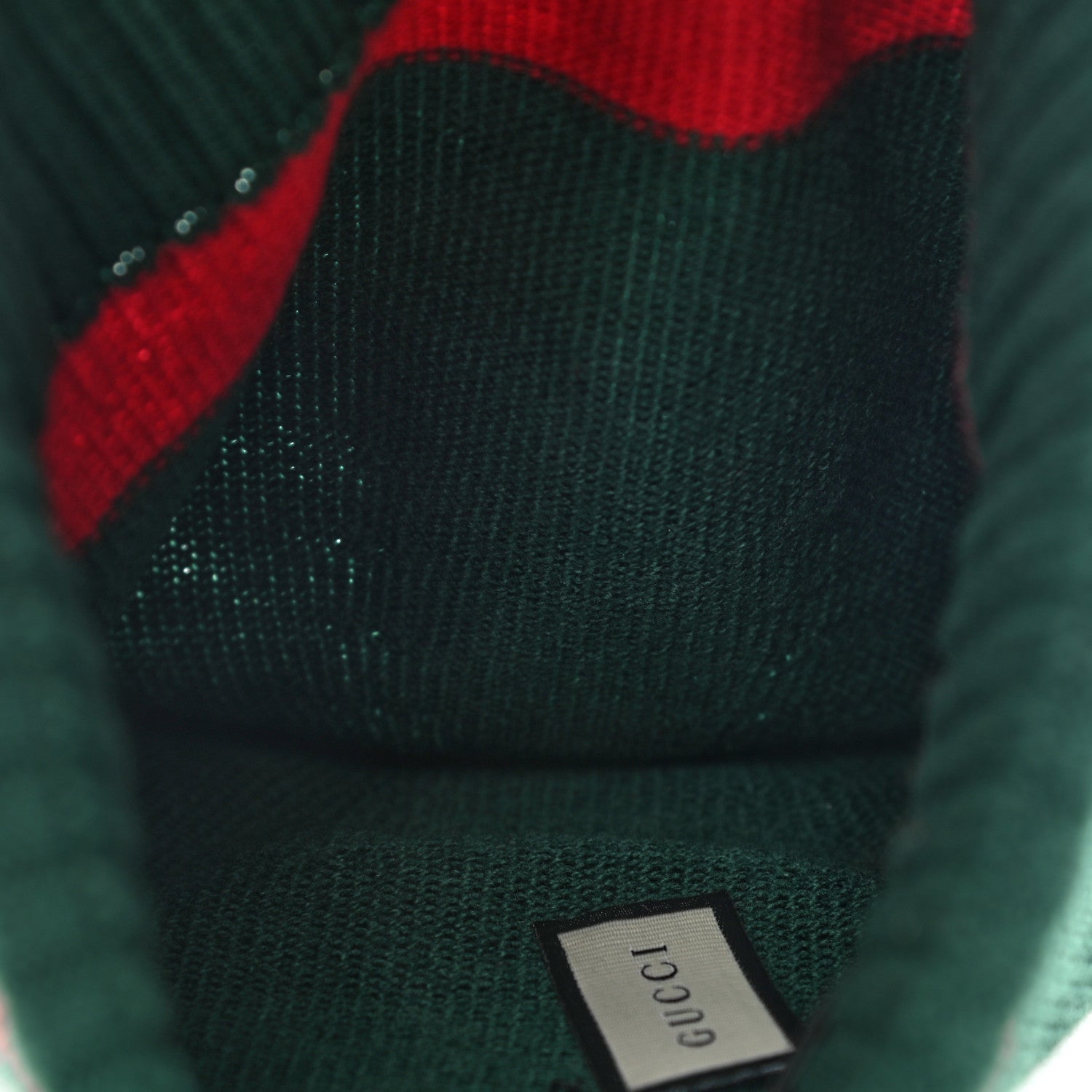 Gucci Wool Tricot Knit New Port Beanie Hat M Green Red 4 of 5