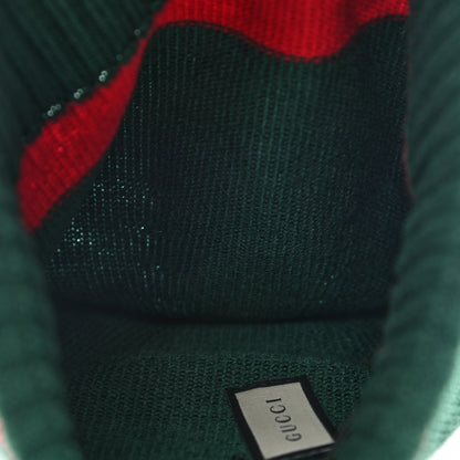 Gucci Wool Tricot Knit New Port Beanie Hat M Green Red 4 of 5