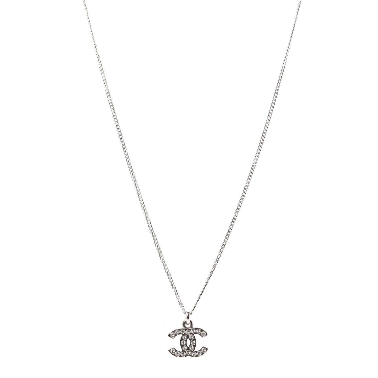 Crystal Timeless CC Necklace Silver