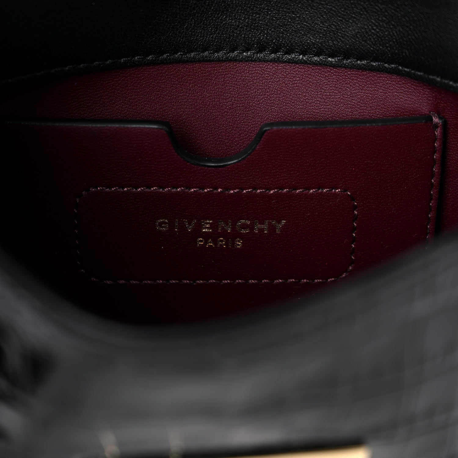 Givenchy Calfskin Crocodile Embossed Eden Mini Top Handle Black 6 of 16