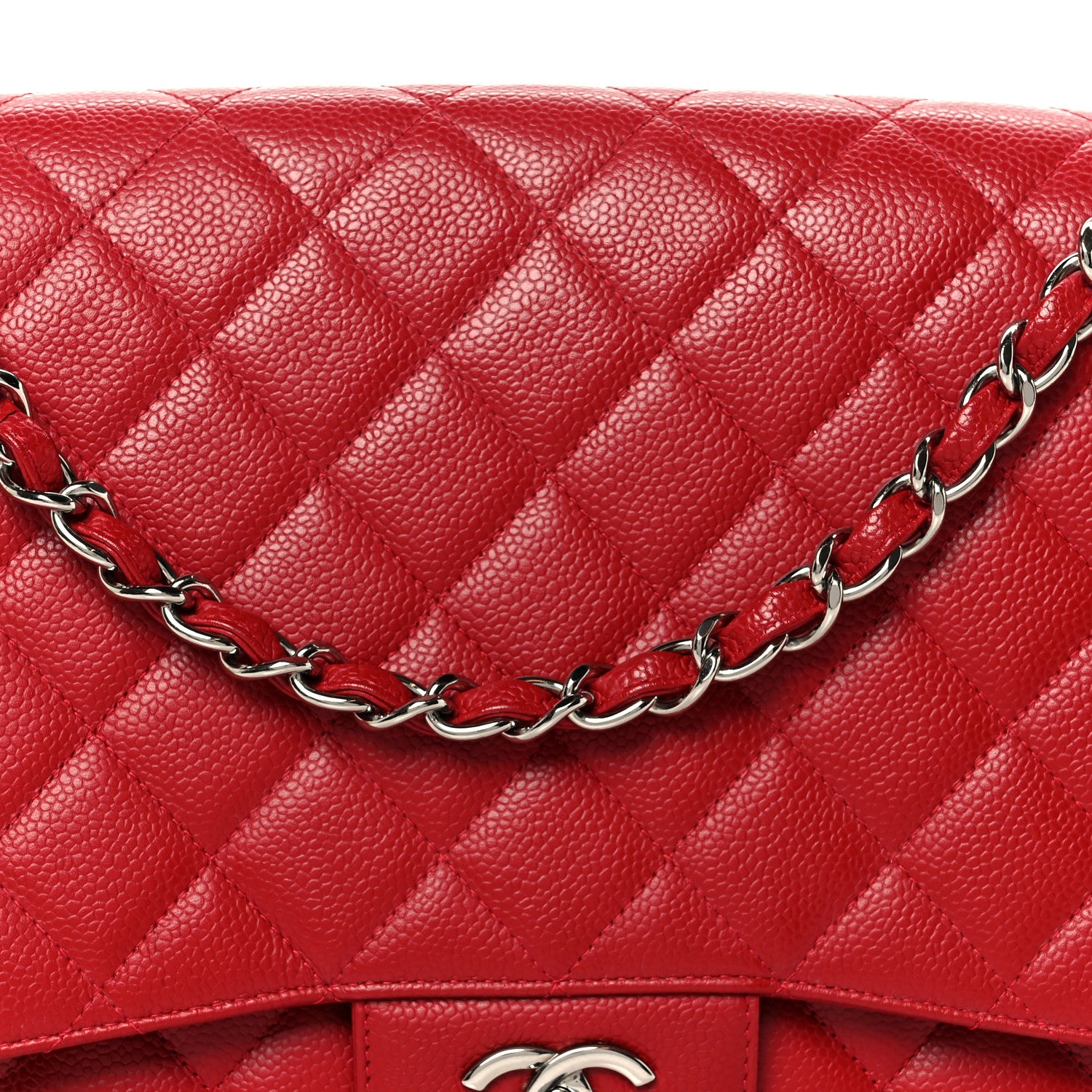 Chanel Caviar Quilted Maxi Single Flap Red 9 of 11