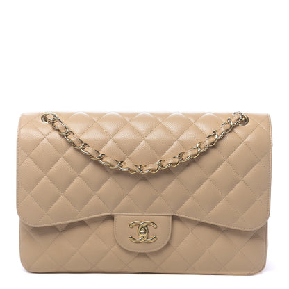 Chanel Caviar Quilted Jumbo Double Flap Beige Clair 1 of 18