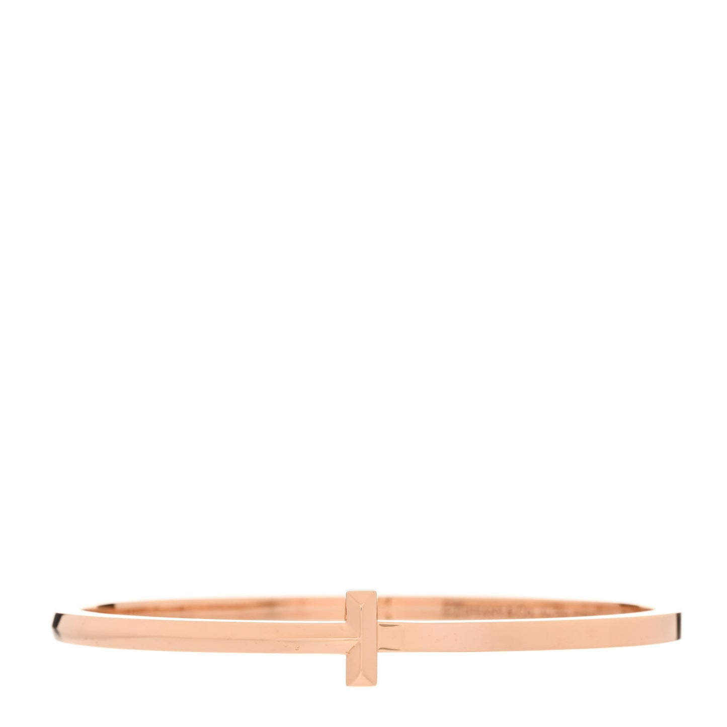 18K Rose Gold Narrow T T1 Hinged Bangle Bracelet