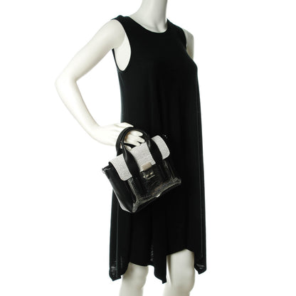 3.1 Phillip Lim 3.1 Metallic Mix Textured Calfskin Mini Pashli Satchel Silver Black White 2 of 7