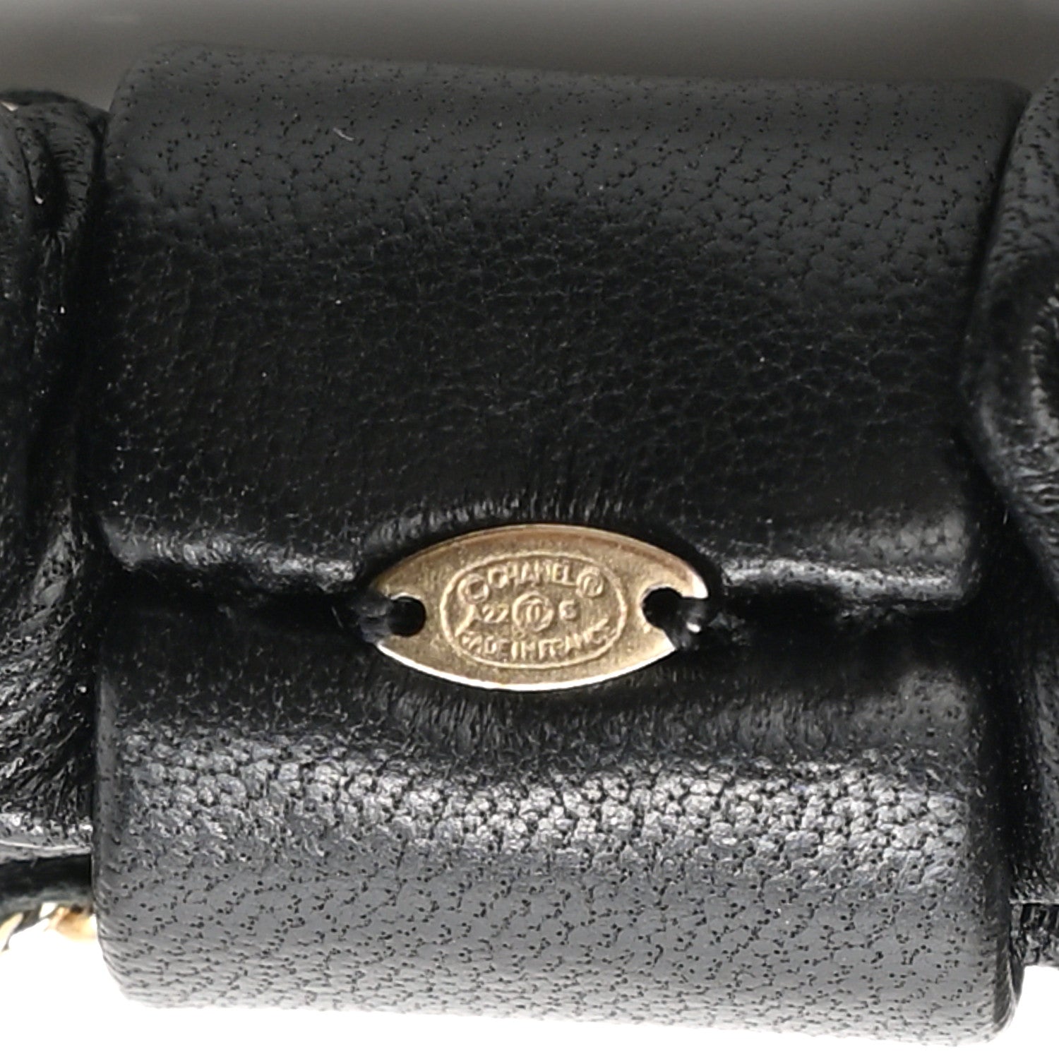 Chanel Lambskin Chain CC Hair Bow Tie Black Gold 3 of 3