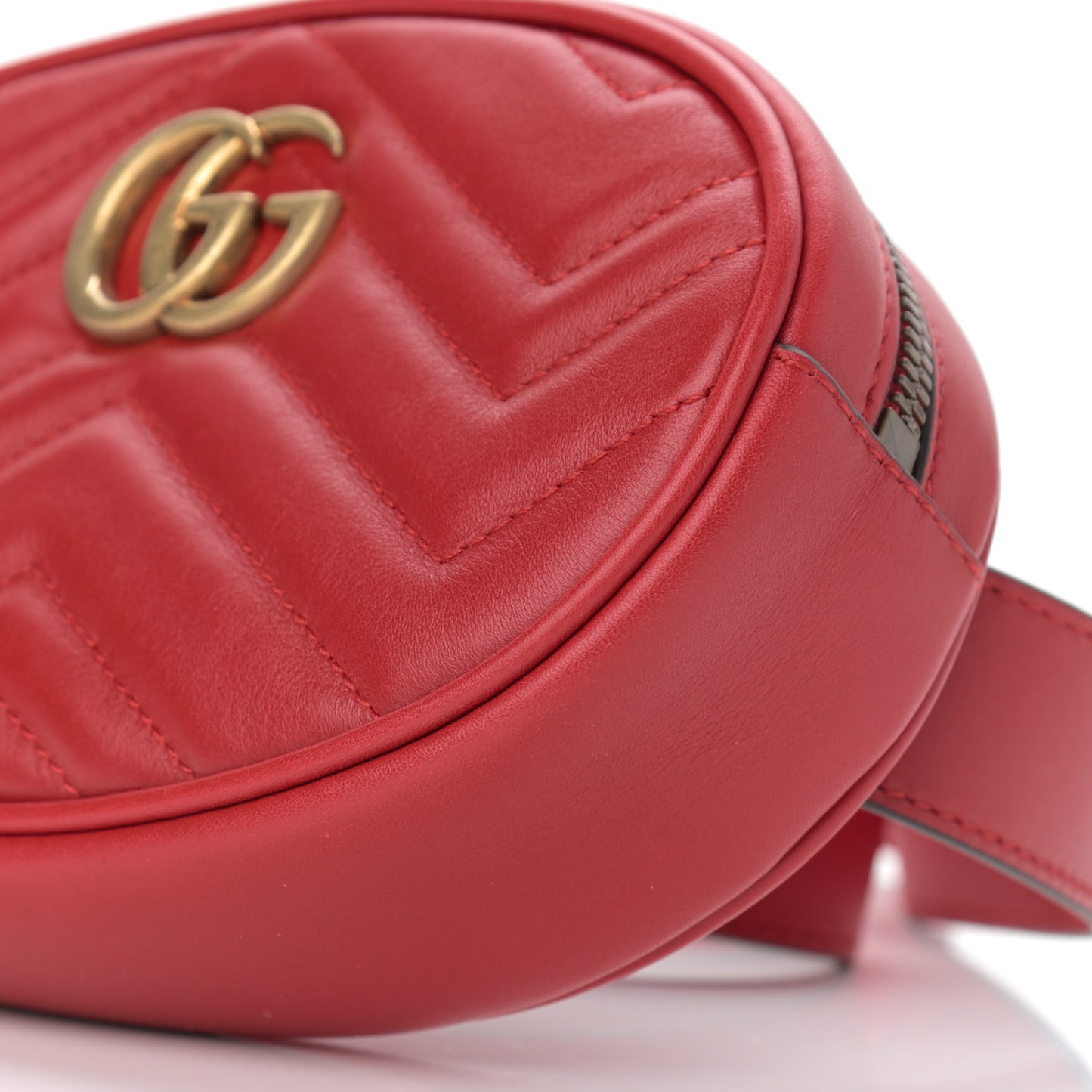 Calfskin Matelasse GG Marmont Belt Bag 85 34 Hibiscus Red