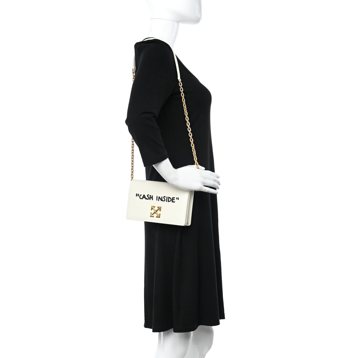 Off-White OFF WHITE Calfskin Jitney 0.5 Cash Inside Crossbody Bag White 2 of 10