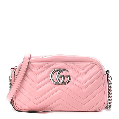 Gucci Calfskin Matelasse Small GG Marmont Chain Shoulder Bag Wild Rose 1 of 5