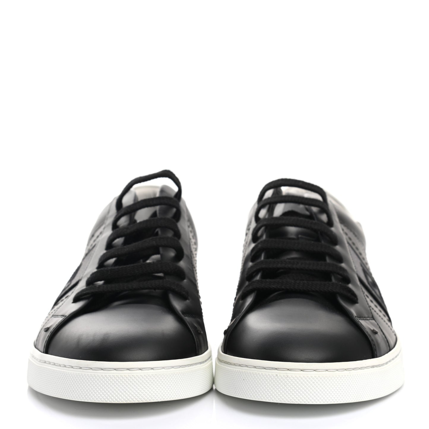 Calfskin FF Sneakers 9.5 Black Grey