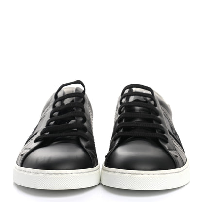 Fendi Calfskin FF Sneakers 9.5 Black Grey 2 of 8