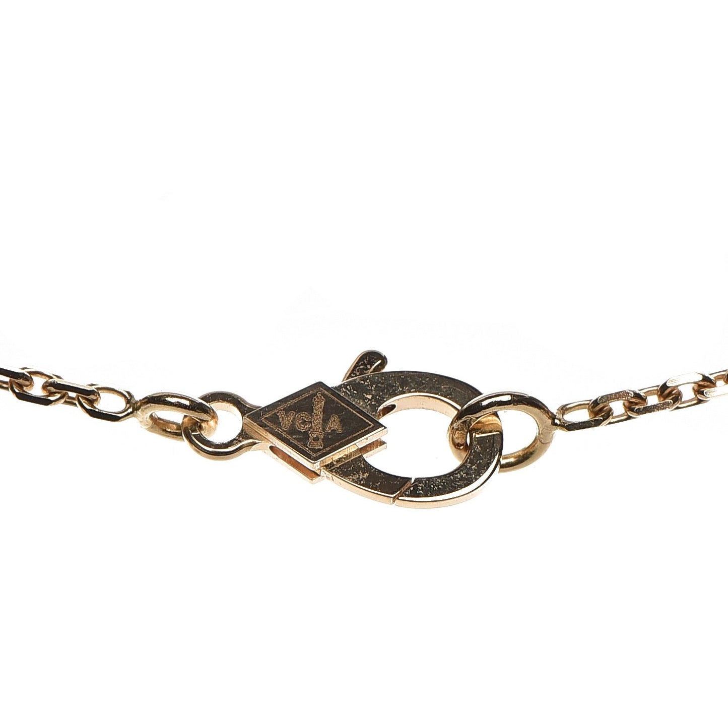 18K Yellow Gold Mother of Pearl Vintage Alhambra Pendant Necklace