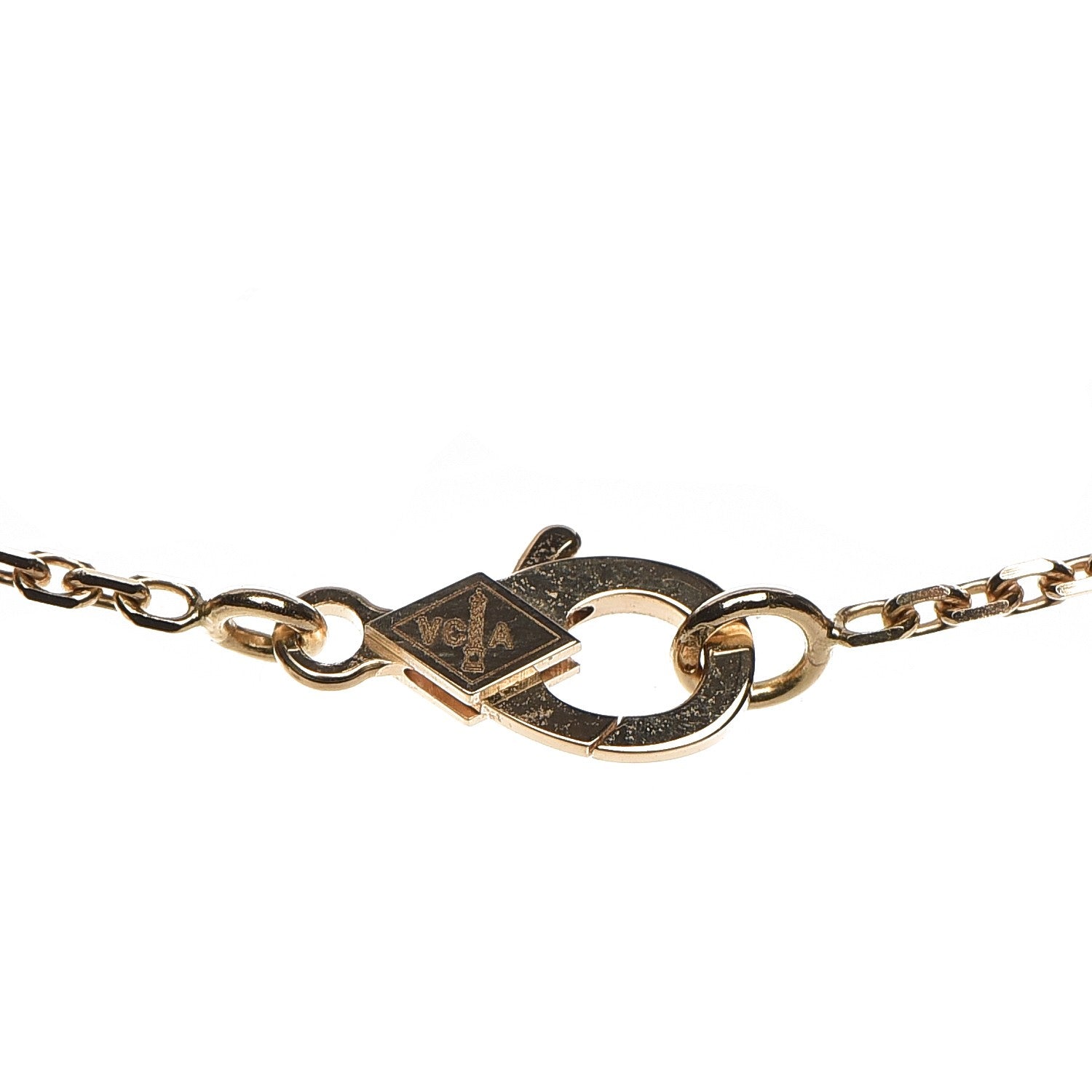 Van Cleef & Arpels 18K Yellow Gold Mother of Pearl Vintage Alhambra Pendant Necklace 5 of 8