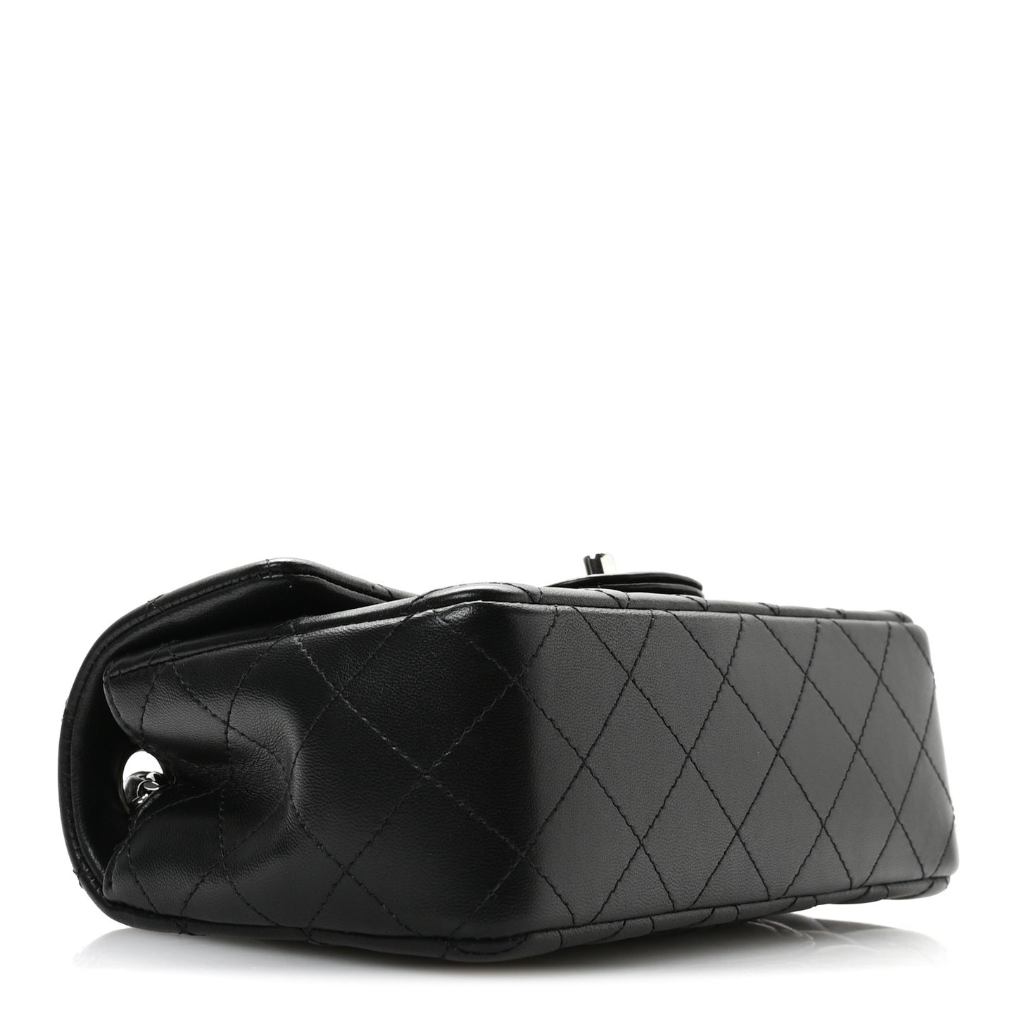 Lambskin Quilted Mini Rectangular Flap Black