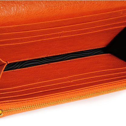Balenciaga Agneau Giant Gold Money Wallet Tangerine 5 of 9
