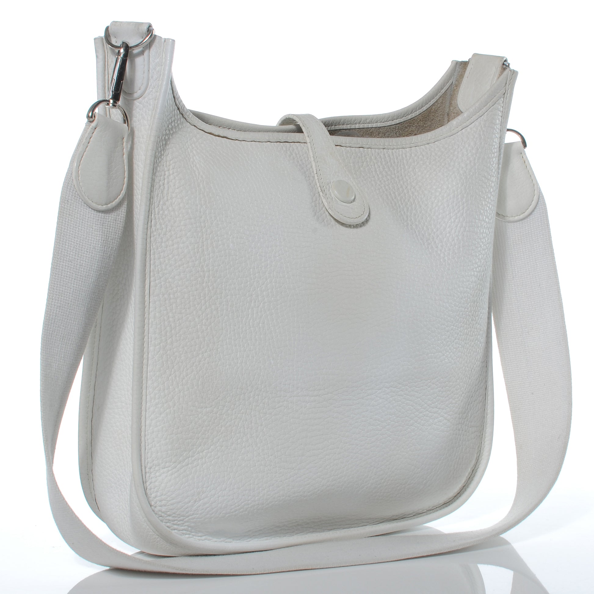 Hermes Taurillon Clemence Evelyne PM Blanc 3 of 7