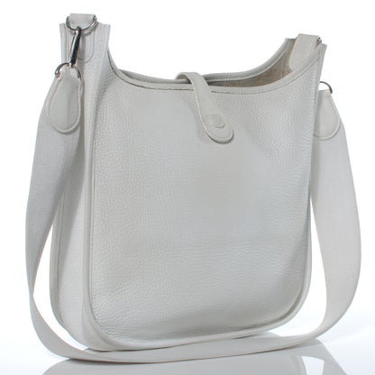 Hermes Taurillon Clemence Evelyne PM Blanc 3 of 7
