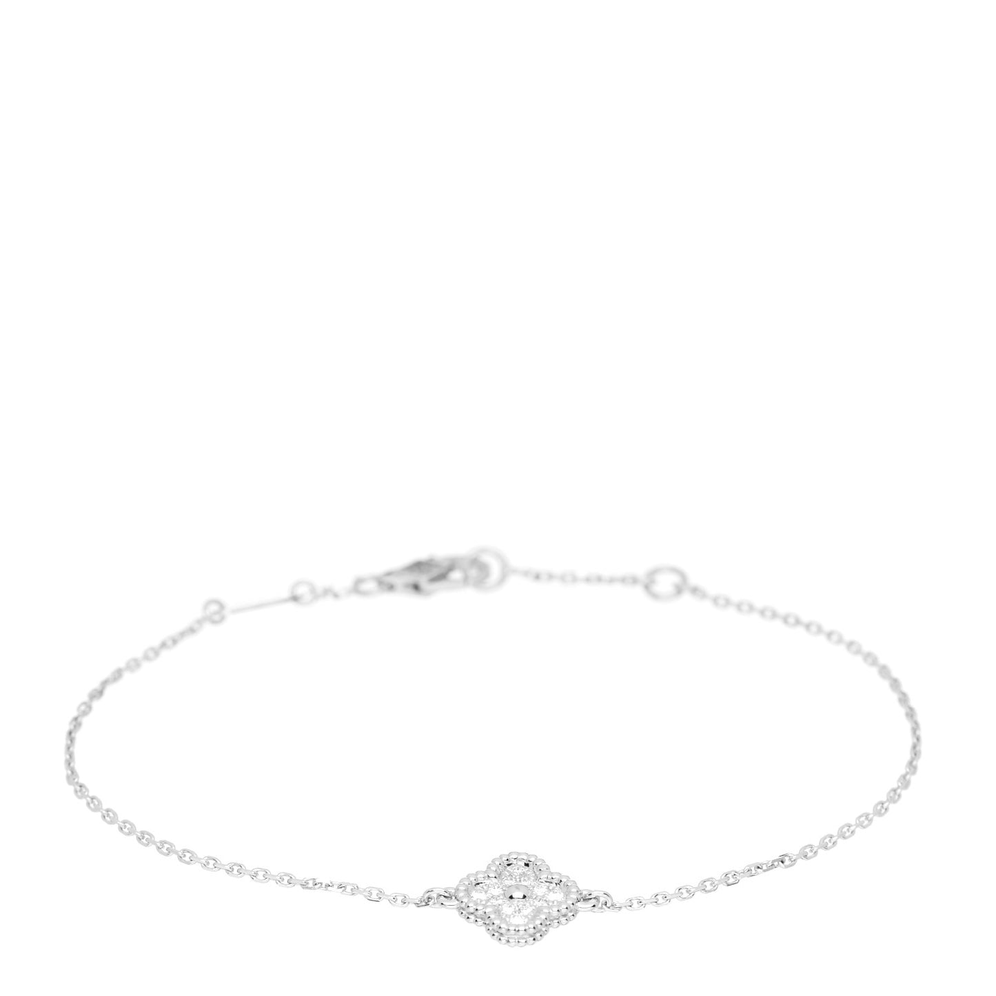 18K White Gold Diamond Sweet Alhambra Bracelet