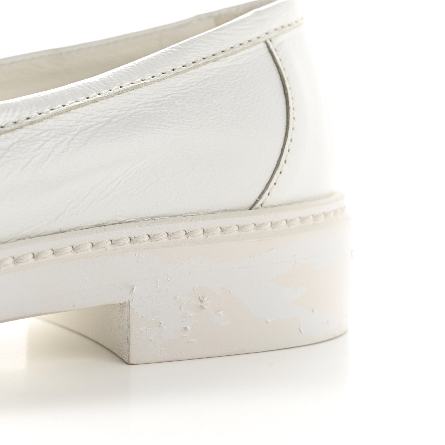 Chanel Shiny Lambskin Quilted CC Turnlock Loafers 37.5 White 12 of 12