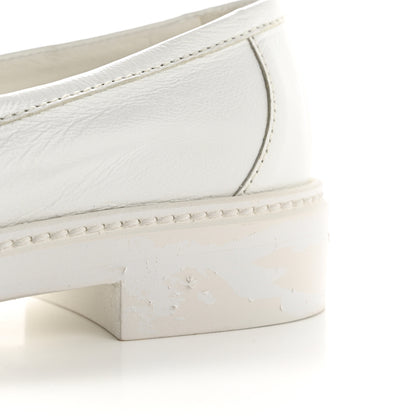 Chanel Shiny Lambskin Quilted CC Turnlock Loafers 37.5 White 12 of 12