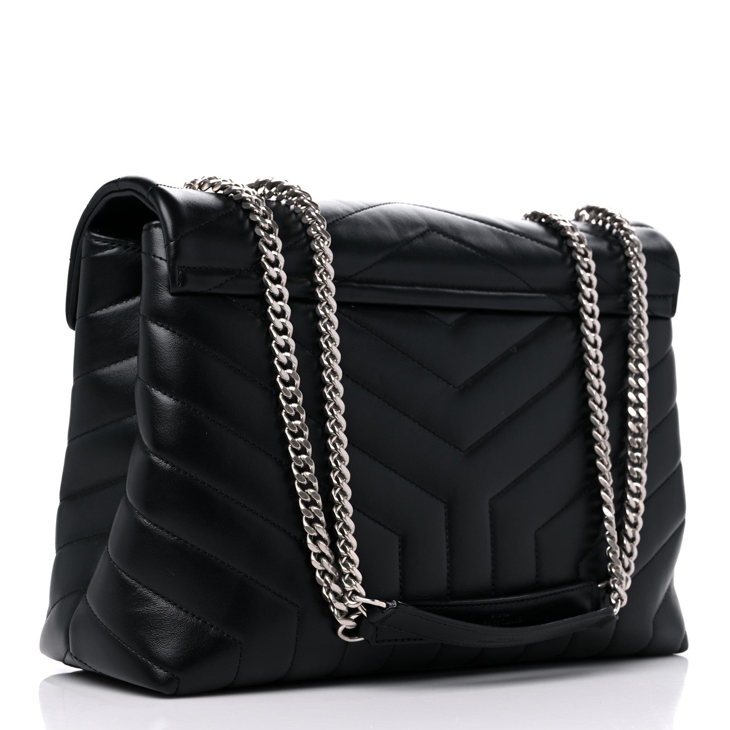 Saint Laurent Calfskin Y Quilted Monogram Medium Loulou Chain Satchel Black 3 of 9