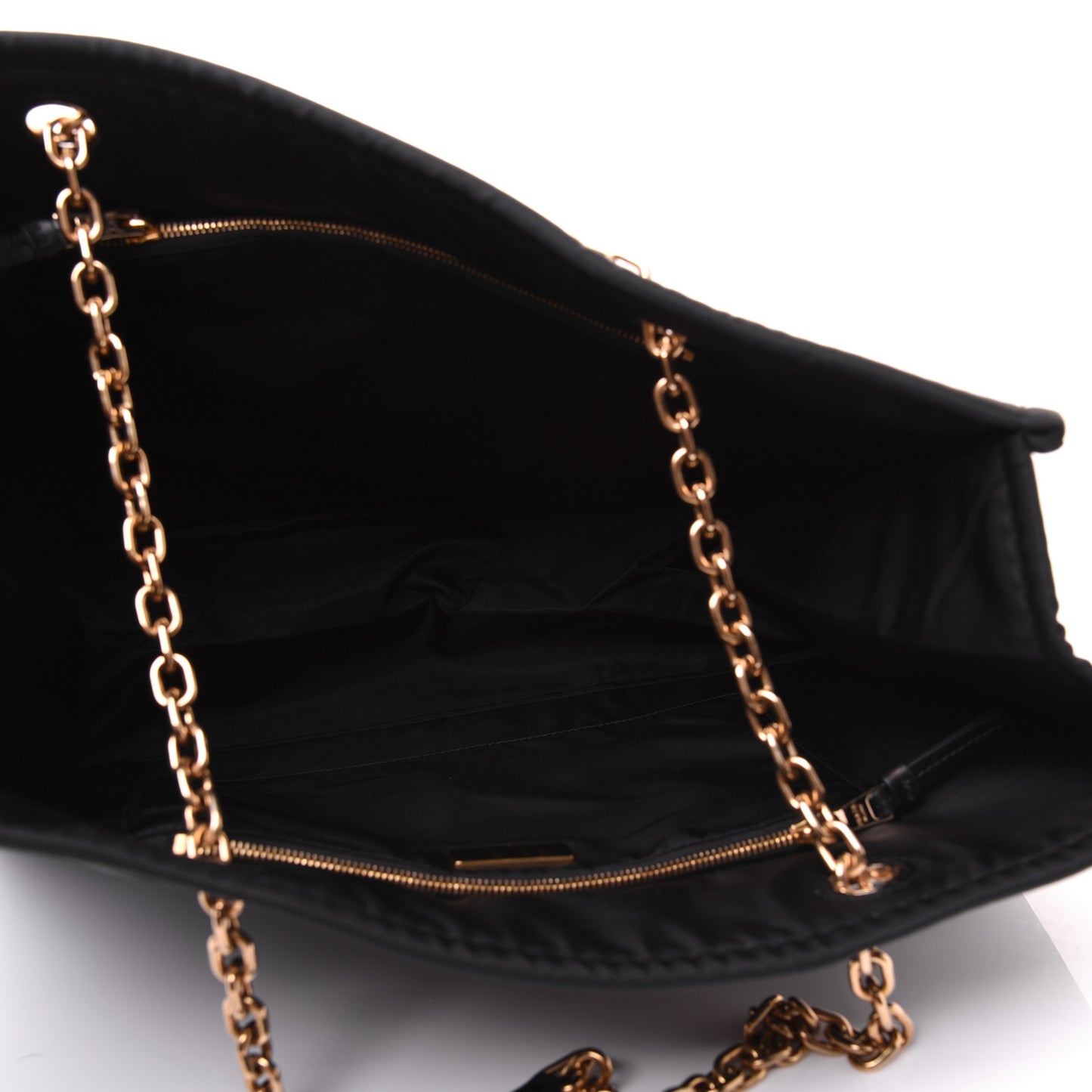 Tessuto Nylon Chain Shoulder Bag Black