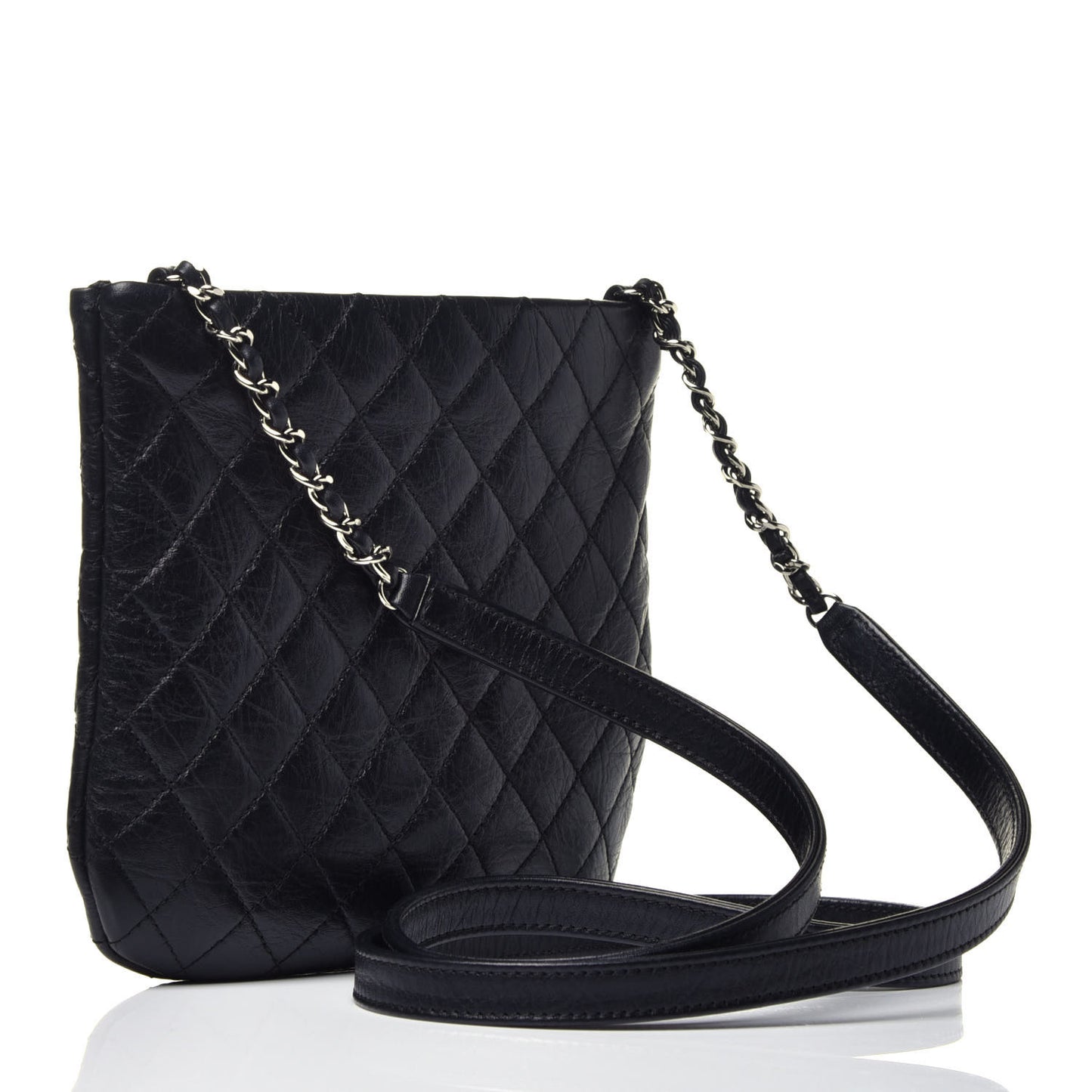 Calfskin Quilted Crossbody Bag Black