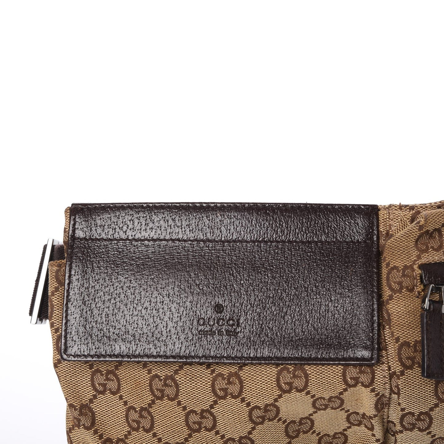 GG Monogram Double Pocket Belt Bag Dark Brown