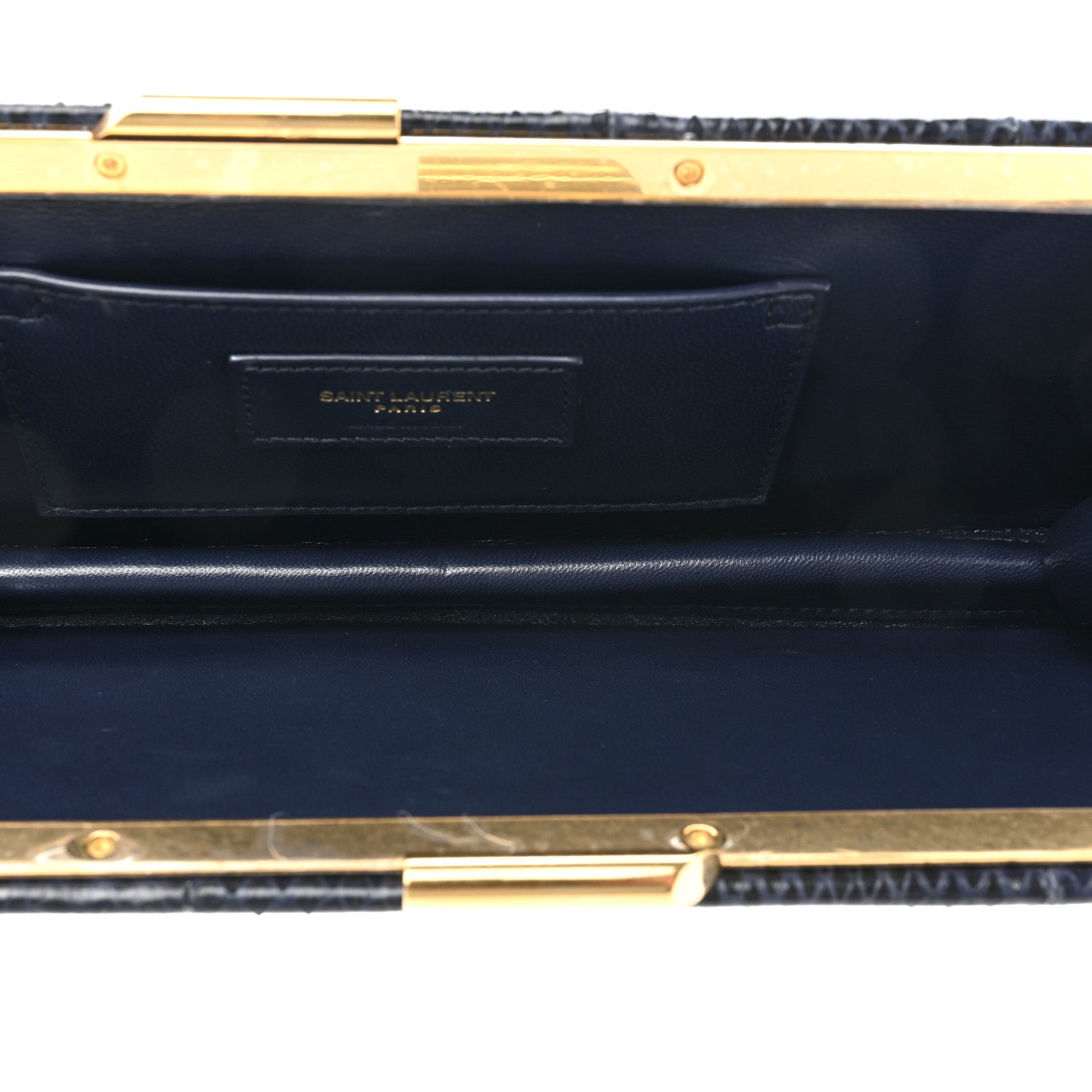 Saint Laurent Snakeskin Midnight Clutch Black 5 of 15