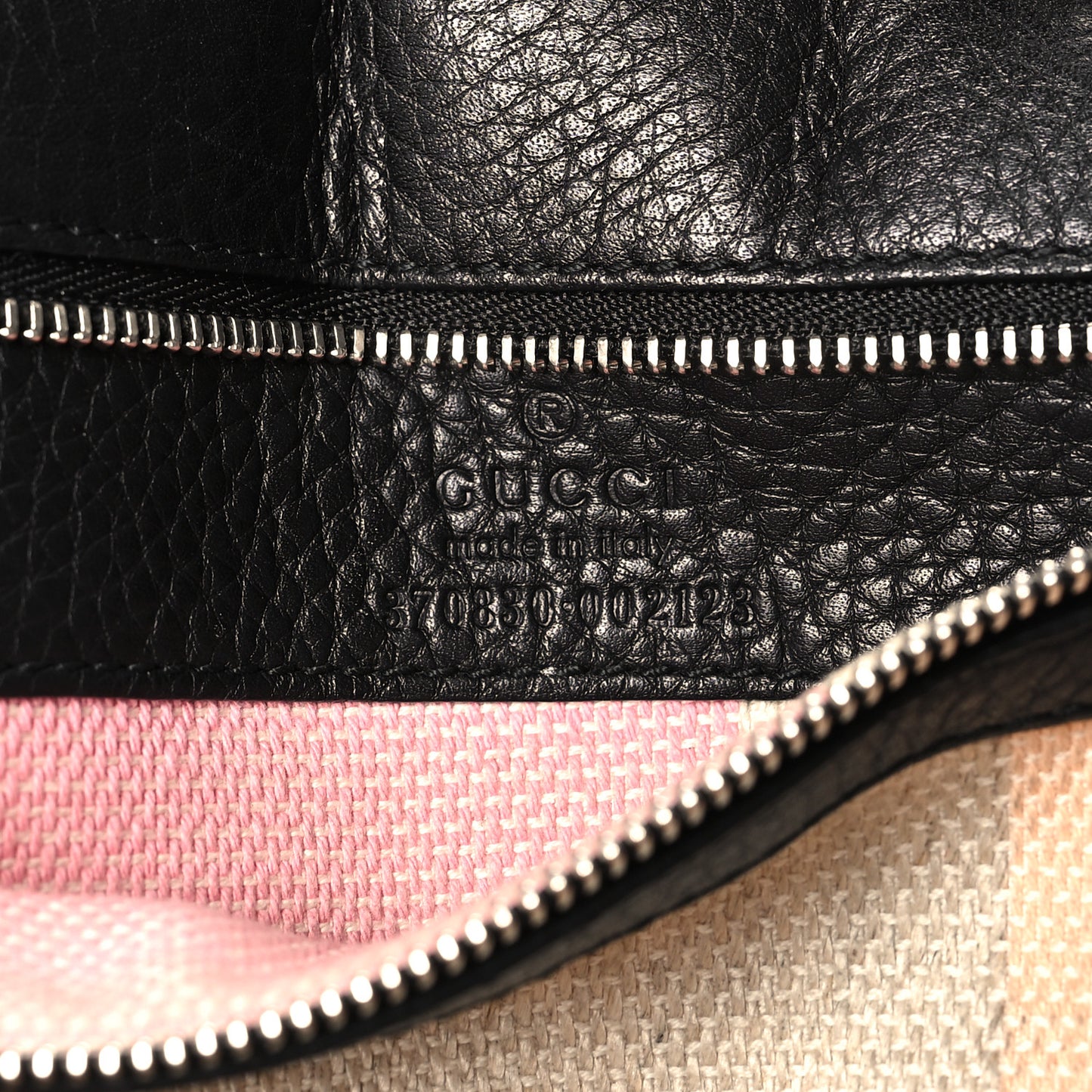 Pebbled Calfskin Large Bamboo Daily Top Handle Bag Black