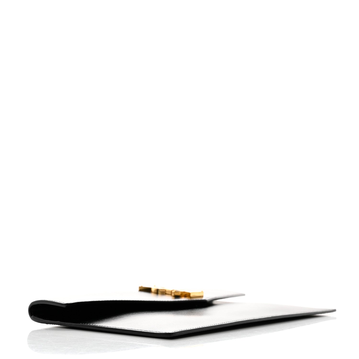 Saint Laurent Smooth Shiny Calfskin Monogram Uptown Pouch Black 3 of 7