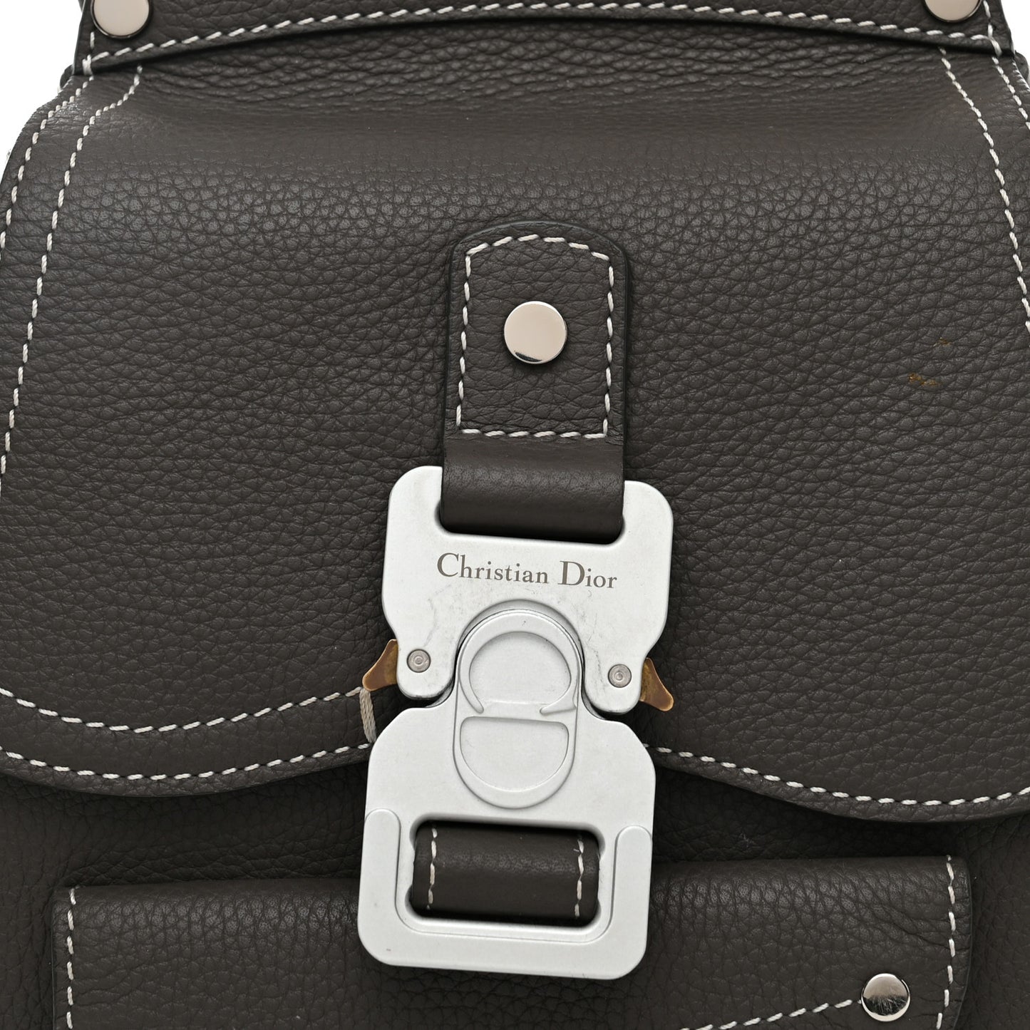 Grained Calfskin Mini Gallop Sling Bag Grey