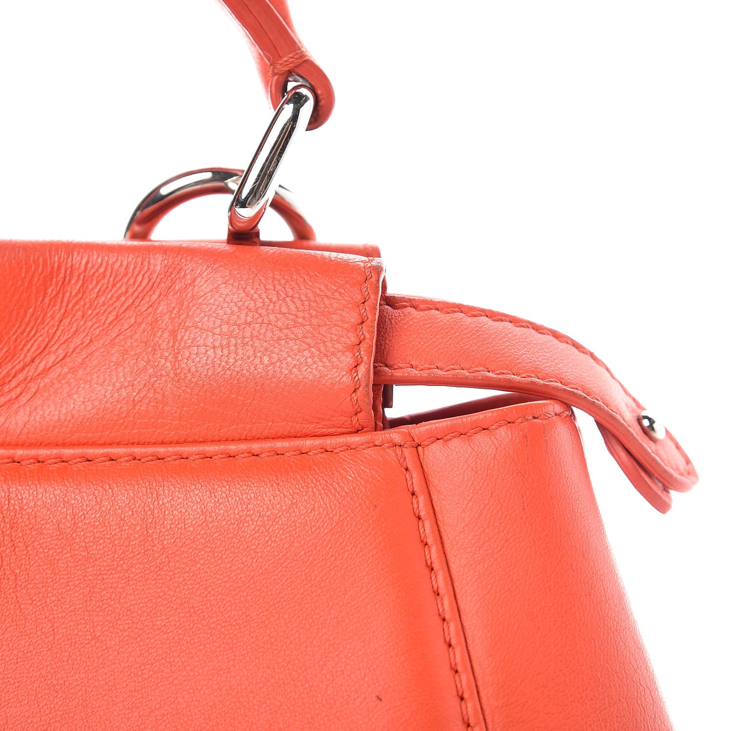 Fendi Nappa Mini Peekaboo Iconic Satchel Papavero 10 of 21