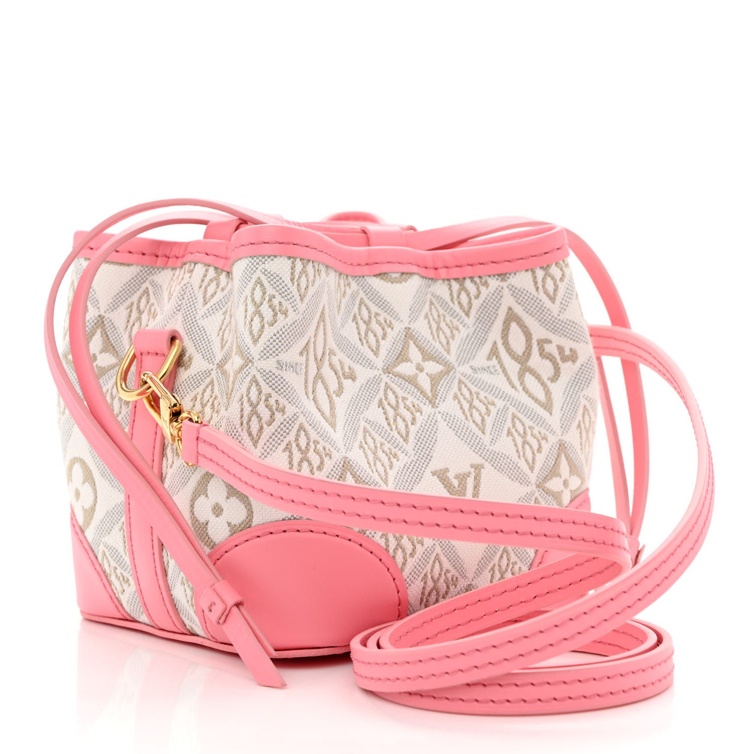 Louis Vuitton Jacquard Since 1854 Noe Purse Ecru Beige Pink 3 of 10