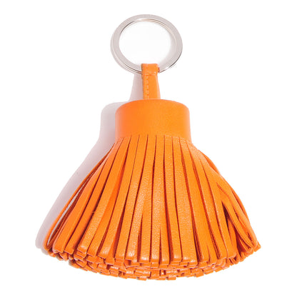 Hermes Lambskin Carmen Tassel Key Holder Orange 1 of 5