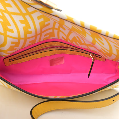 Fendi X SARAH COLEMAN Glazed Canvas Vitello King FF Vertigo Baguette 1997 Mimosa White 7 of 10
