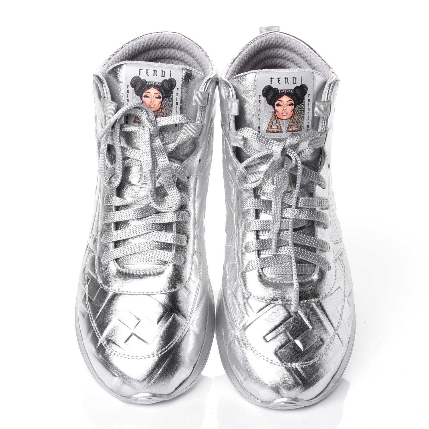 Fendi X NICKI MINAJ Metallic Nappa Macro FF Embossed Prints On