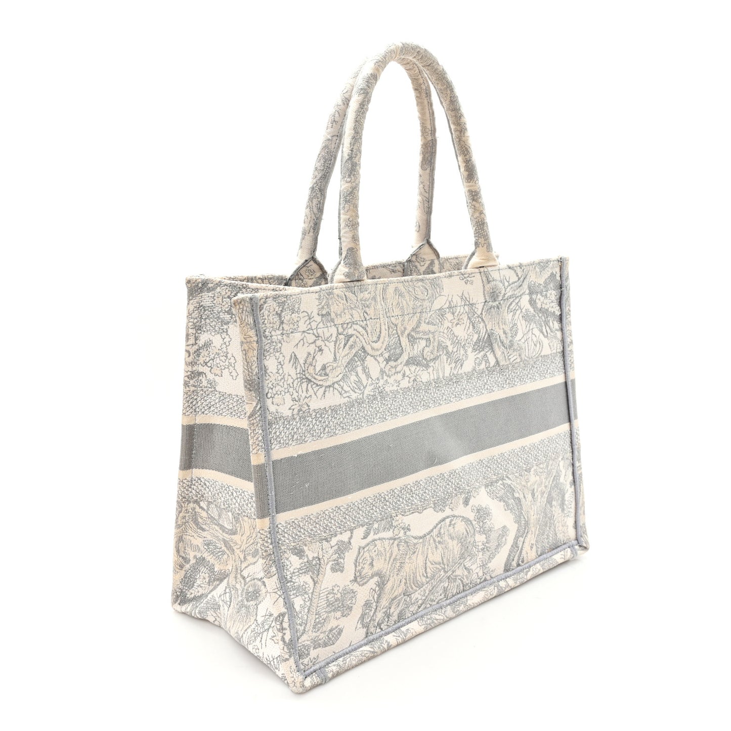 Canvas Embroidered Medium Dioriviera Toile De Jouy Book Tote Gray